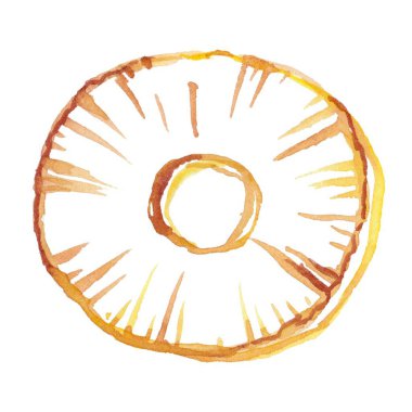 Renkli bir ananas çemberinin büyüleyici el yapımı çizimi, canlı renkler ve eğlenceli çizgi sanatı, tropikal temalar, yaz tasarımları ve dekor için mükemmel..