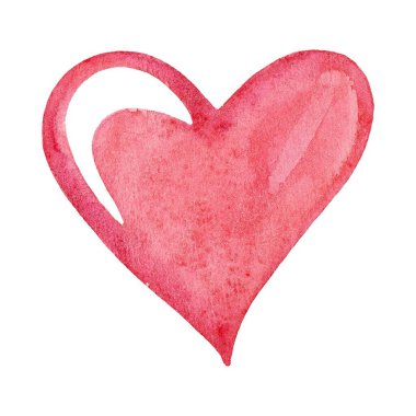 Hassas bir kalp tasarımı ince bir çizgiyle vurgulanmış canlı pembe suluboya efektlerini gösterir. Sanat eserleri aşkı ve sevgiyi büyüleyici bir şekilde yakalar..