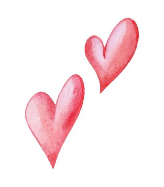 Yumuşak kenarlı iki canlı kırmızı kalp, sevgiyi ve sevgiyi temsil eden el boyaması bir stil sergiliyor. Bu büyüleyici sanat eseri dekorasyon ve tebrik kartları için idealdir..