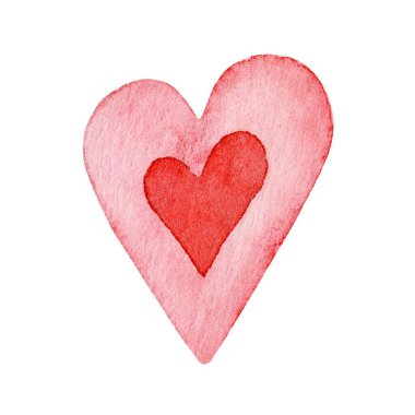 Yumuşak suluboya kalp tasarımı farklı kırmızı gölgelerde üst üste binen iki kalp içeriyor. Aşkı ifade etmek için mükemmel, bu sanat eseri çeşitli romantik etkinliklere ve dekorasyonlara uyuyor..