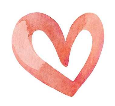 Yumuşak pembe suluboya ile yaratılmış hassas bir kalp şekli, sanatsal ve yaratıcı uygulamalarda sevgi ve sıcaklığı iletmek için mükemmel..