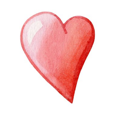 Suluboya tekniğiyle yaratılmış canlı bir kırmızı kalp sevgi ve şefkat duygularını ifade eder. Yumuşak kıvrımlar ve canlı renkler büyüleyici tasarımını vurgular.