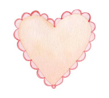 A delicate heart shape features soft colors and scalloped edges, ideal for crafting, decorating, or expressing affection on cards and gifts. clipart