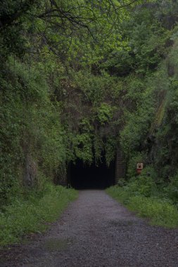 Entrance to greenway tunnel on the Camino de la Plata Extremadura Eurovelo green vegetation clipart