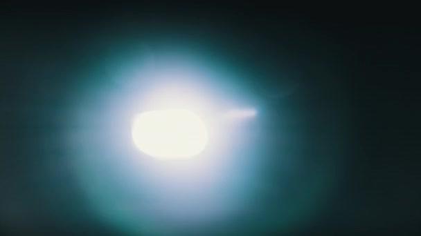 Luz Uma Lanterna Câmera Fundo Preto Efeito Luz Brilho Luz — Vídeo de Stock