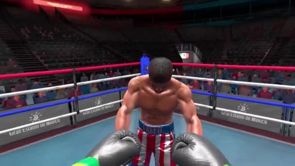 Boxning Med Förstapersonsvisning Spelet Virtuell Verklighetshjälm Sportspel Med Full Nedsänkning — Stockvideo