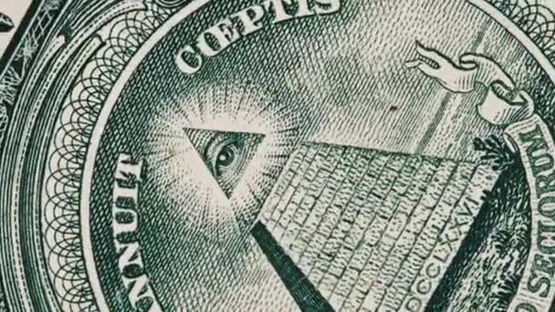 Mason Sign Symbol All Seeing Eye Sign Rotates One Dollar — Vídeos de Stock