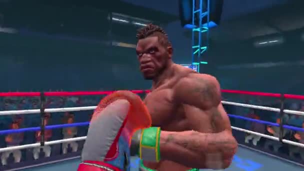 Бокс Від Першої Особи Ігровий Процес Заголовка Віртуальної Реальності Боксери — стокове відео