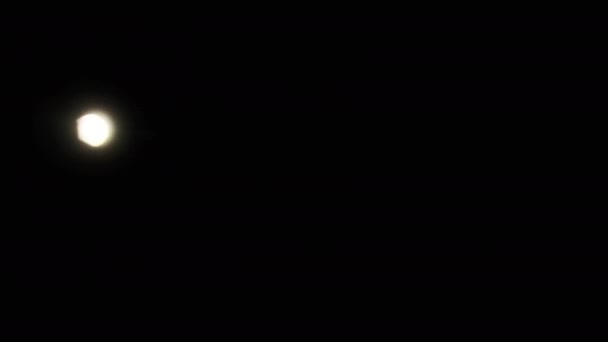 Siyah Arkaplanda Kameraya Doğrultulmuş Parlak Bir Fenerinin Işığı Işığın Bir — Stok video