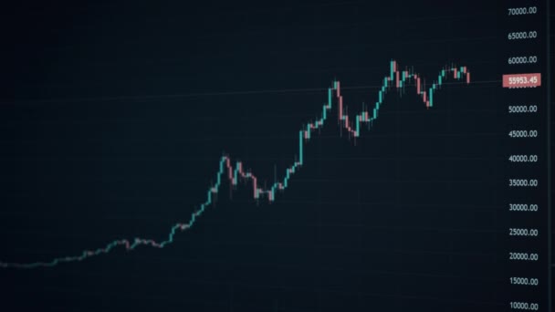 Bitcoin Price Chart All Time Monitor Screen Stock Market Cryptocurrency — Video
