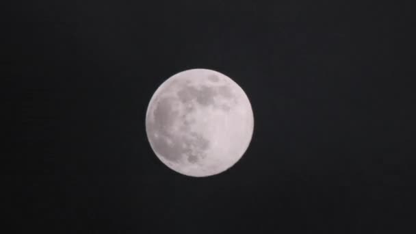 夜空中的满月在乌云中闪耀 神秘的月光 真正的黑暗之云在明亮的月亮前掠过 乌云和月亮 — 图库视频影像