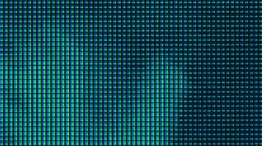 Macro view of a television LCD screen at the time of broadcasting a TV program. Close-up of the monitor pixels. Red, blue and green sub-pixels create an image on the screen. VA matrix of 4K TV.