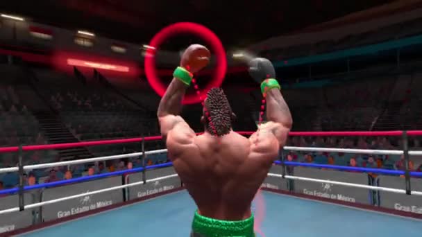 Boxing First Person Gameplay Virtual Reality Headset Boxers Ring Fight — Stock Video