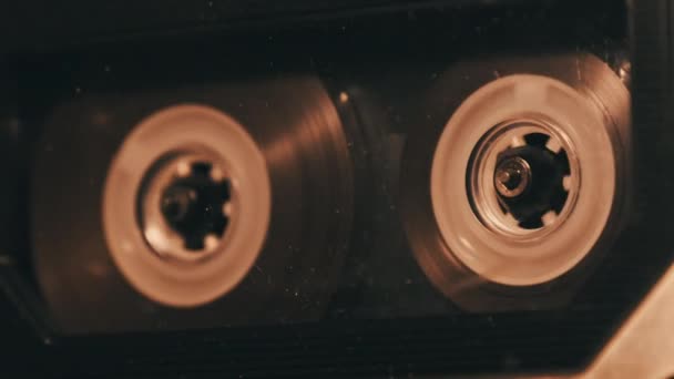 Αναπαραγωγή Κασέτας Ήχου Ένα Παλιό Κασετόφωνο Record Player Playing Old — Αρχείο Βίντεο