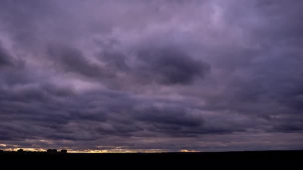 Timelapse Dark Storm Clouds Moving Sky Evening Winter Cloudy Space — Wideo stockowe