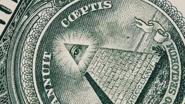 All Seeing Eye Sign Rotates One Dollar Bill Close Mason — Video