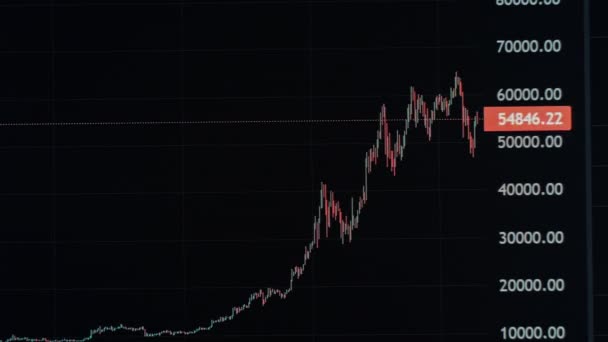 Bitcoin Price Chart Year Price Highs Lows Graph Crypto Trading — Αρχείο Βίντεο