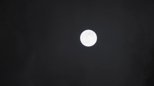 Full Moon Night Sky Glows Dark Clouds Mystical Moonlight Real — Stock videók