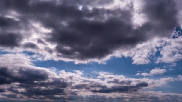 Timelapse Cumulus Storm Clouds Moving Sky Sun Horizon Cloud Space — Wideo stockowe