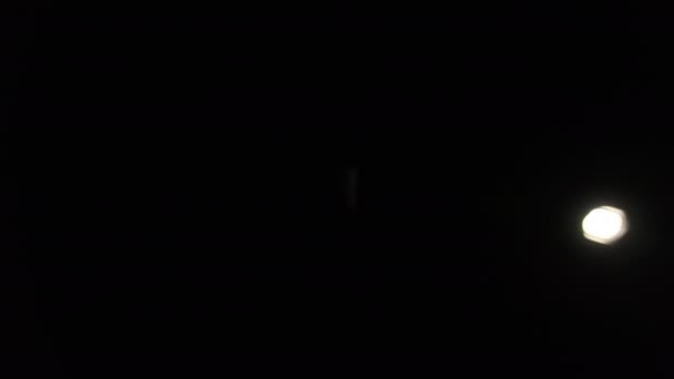 Light Flashlight Camera Black Background Light Effect Glare Bright Light — Vídeo de stock