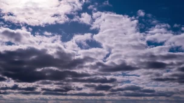 Timelapse Cumulus Storm Clouds Moving Sky Sun Horizon Cloud Space — Stock video