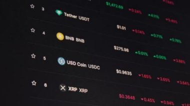 Monitör ekranındaki en iyi kripto para birimleri, piyasa değeri web sayfası kaydırma. Fiyat grafiğiyle şifreleme. Bitcoin, Ethereum, diğer altparalar. Canlı finansal istatistik. Şifreli bilgisayar ekranı