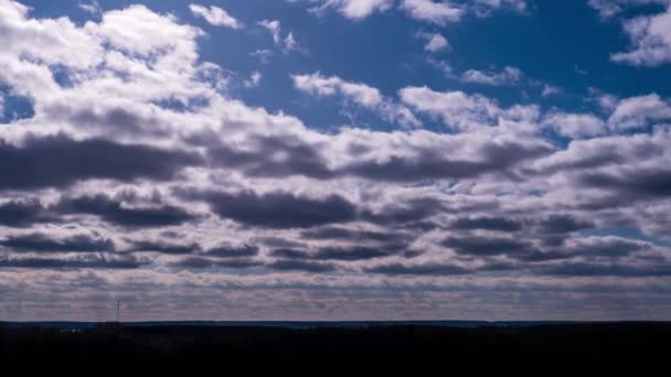 Cumulus Clouds Moving Sky Sun Horizon Timelapse Cloud Space Background — Αρχείο Βίντεο