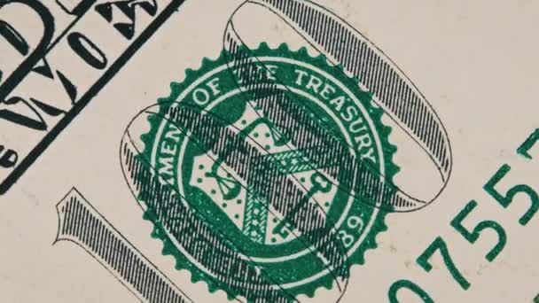 100 Banknote Spinning Extreme Macro Fragment One Hundred Dollar Bill — Video