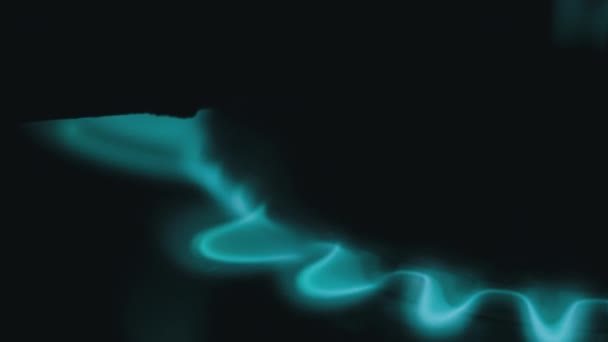 Спалювання Блакитного Полум Газу Кухонній Плиті Макросі Запалений Газ Пальнику — стокове відео