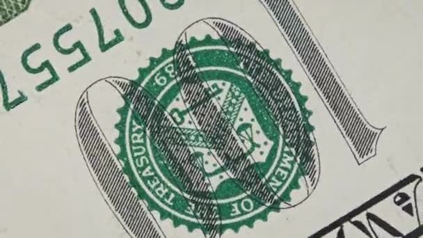 100 Banknote Spinning Extreme Macro Fragment One Hundred Dollar Bill — Vídeo de stock