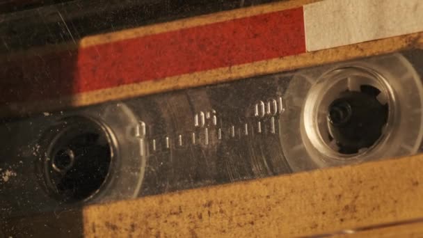 Reproducción Casetes Audio Grabadora Cinta Vintage Grabador Reproducción Cassette Audio — Vídeo de stock