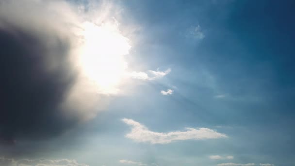 Время Удивительных Облаков Небе Широкое Облако Пространственный Фон Светом Серыми — стоковое видео
