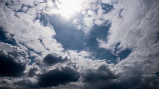 Дождевые Облака Движутся Небе Временной Промежуток Фон Серых Кучевых Толстых — стоковое видео