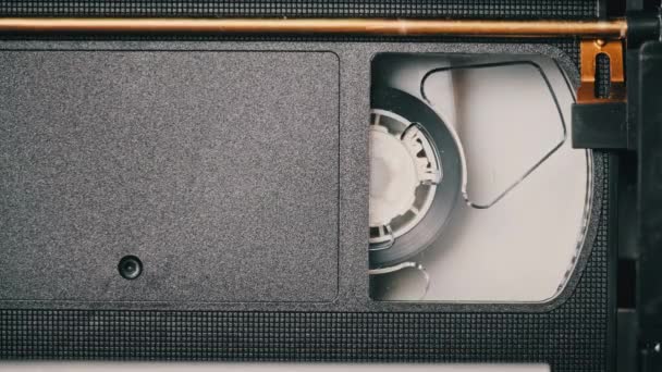Cassetta Vhs Viene Riprodotta All Interno Registratore Vcr Vista Dall — Video Stock