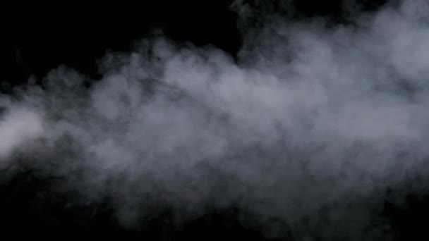 Jet Stream Fumaça Vapor Sobre Fundo Preto Câmera Lenta Vapor — Vídeo de Stock