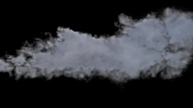 Yavaş çekimde alfa kanallı beyaz duman. Patlama buharı. Duman bulutları ya da buhar yükselir. Yüzen sis. Gerçek atmosferik etki, soyut duman dokusu parçacıkları. Şeffaf arkaplan
