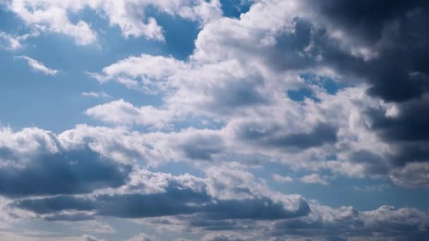Timelapse Nuvole Cumulus Muove Nel Cielo Blu Sfondo Nuvole Leggere — Video Stock