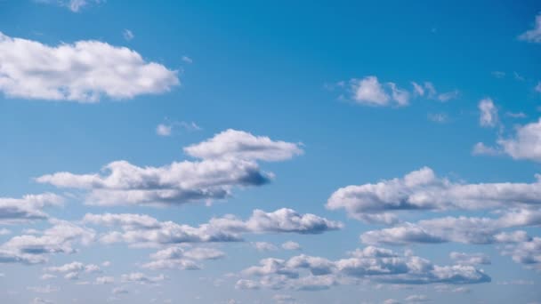 Timelapse Cumulus Clouds Moving Blue Sky Cloud Space Background Many — Stock Video
