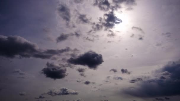 Временной Промежуток Темных Кучевых Облаков Движущихся Небе Облачный Космический Фон — стоковое видео