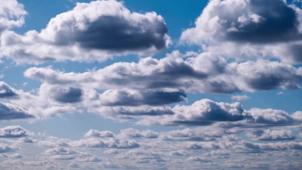 Cumulus Felhők Időapálya Kék Égen Felhő Tér Háttér Sok Fény — Stock videók
