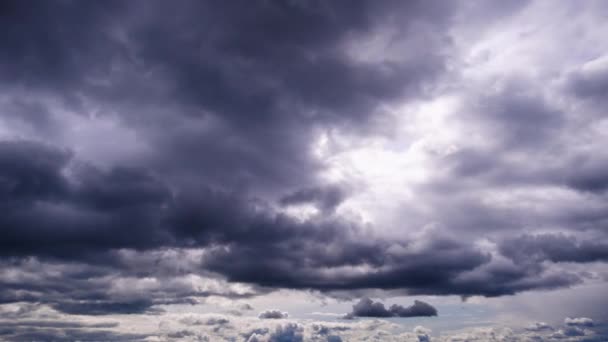Timelapse Cumulus Mørke Skyer Bevæger Sig Himlen Cloud Plads Baggrund – Stock-video
