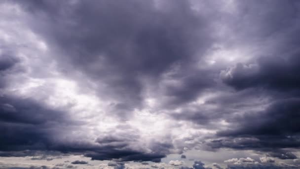 Timelapse Cumulus Nuvens Escuras Movendo Céu Fundo Espaço Nuvem Com — Vídeo de Stock