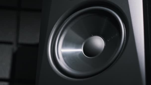 Penutur Bass Studio Bergetar Dari Musik Keras Studio Rekaman Close — Stok Video