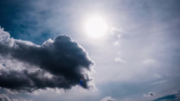 Timelapse Van Grijze Wolken Bewegen Lucht Brede Wolkendek Achtergrond Met — Stockvideo