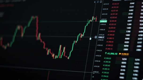 Grafico Scambio Criptovaluta Grafico Del Mercato Azionario Btc Trading Bitcoin — Video Stock