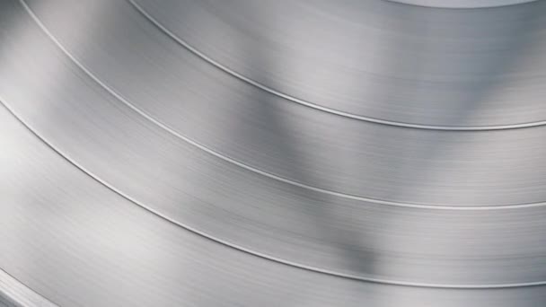 Spinning Vinyl Close Retro Draaitafel Macro Shot Van Oude Vinyl — Stockvideo
