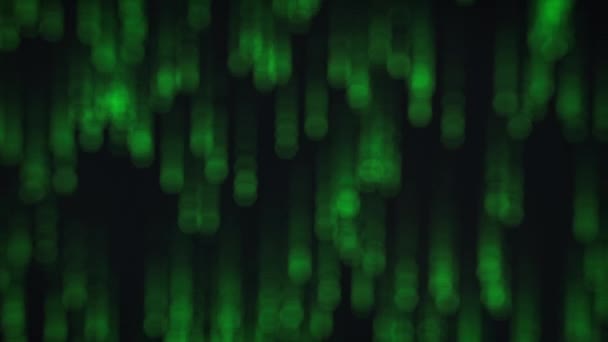 マトリックスの暗い背景 コード雨 スクリーン上の緑色の数字 バイナリデータ 復号化 エンコーディング サイバーテクノロジーが安全 アルゴリズム コーディング ハッキングの概念 — ストック動画