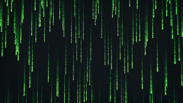 Matrix Código Lluvia Fondo Dígitos Verdes Pantalla Datos Binarios Descifrado — Vídeos de Stock
