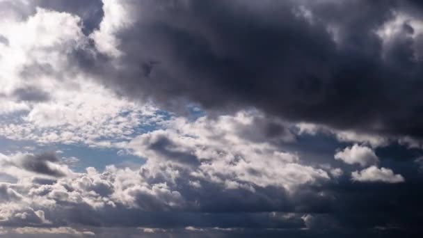 Nubes Tormenta Mueven Cielo Timelapse Fondo Cúmulos Grises Nubes Lluvia — Vídeos de Stock