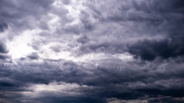 Timelapse Nubes Tormenta Mueven Cielo Fondo Cúmulos Grises Nubes Lluvia — Vídeo de stock